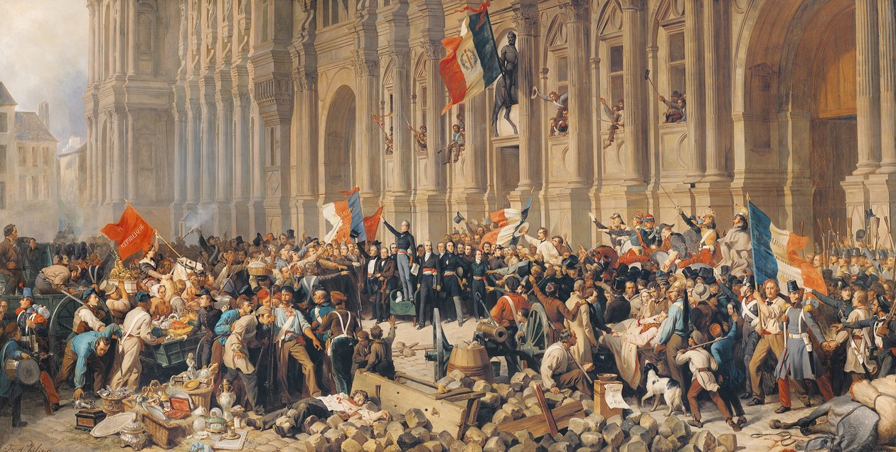 Lamartine lehnt die rote Fahne 1848 ab von Felix Philippoteaux