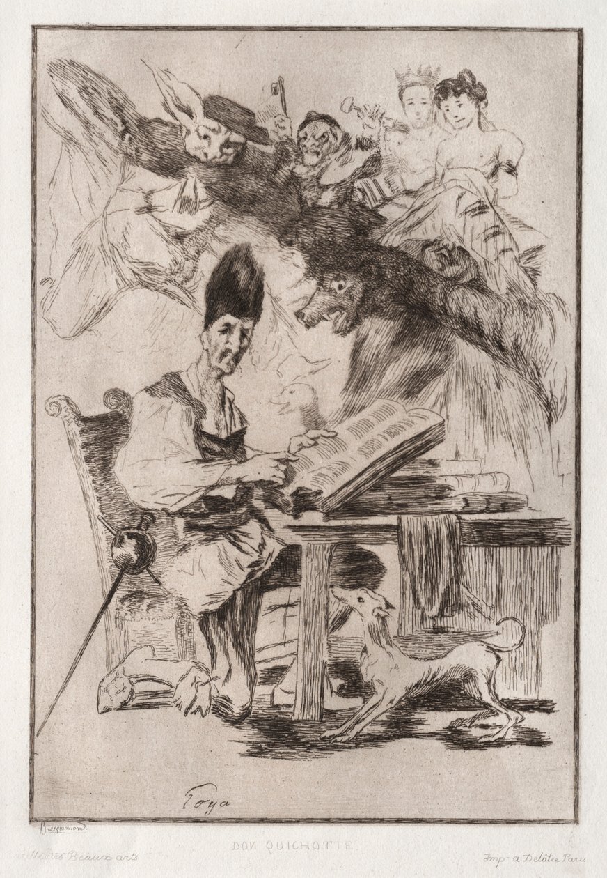 Don Quichote, nach Goya von Felix Bracquemond