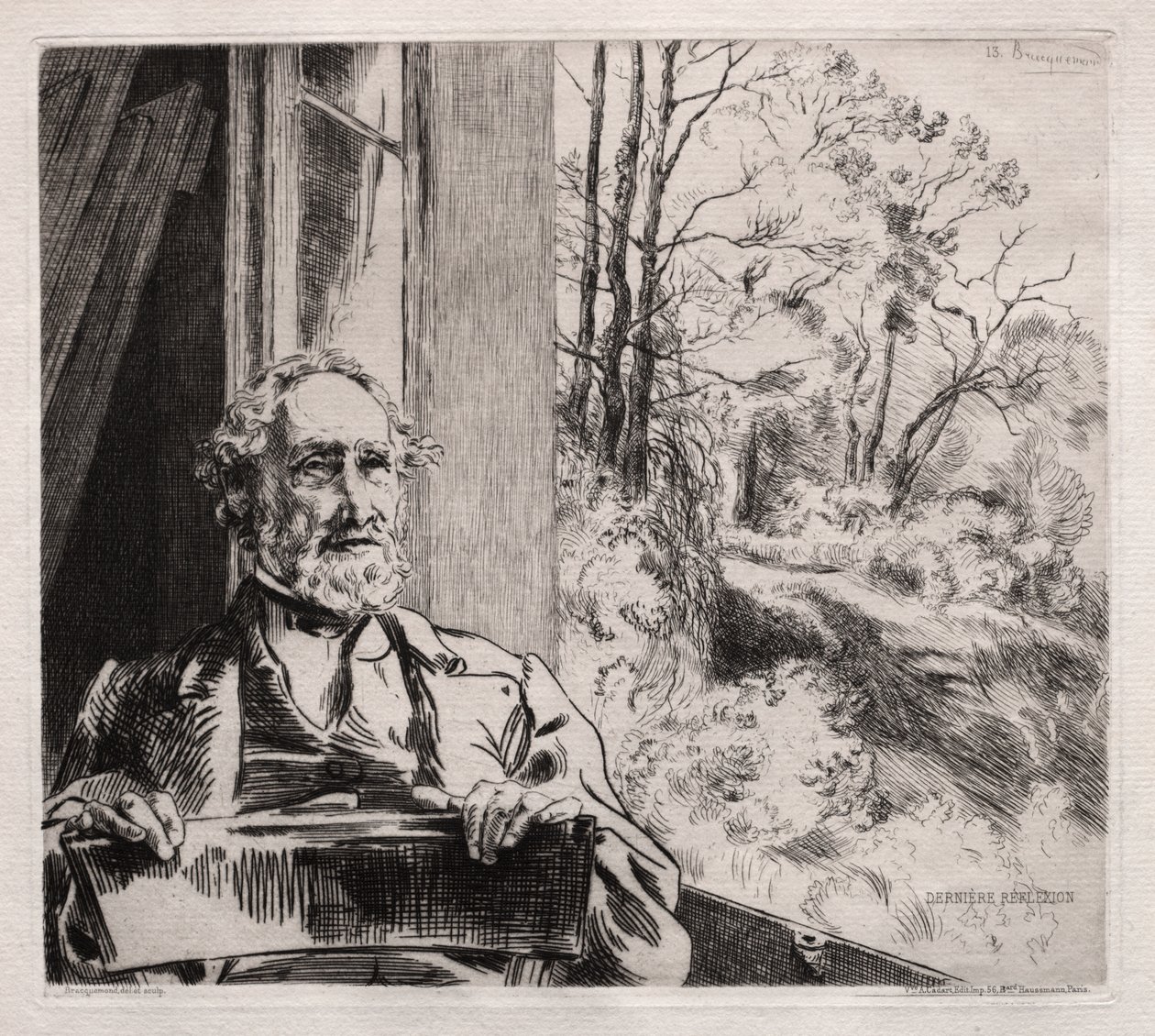 Porträt von Meyer Heine von Felix Bracquemond