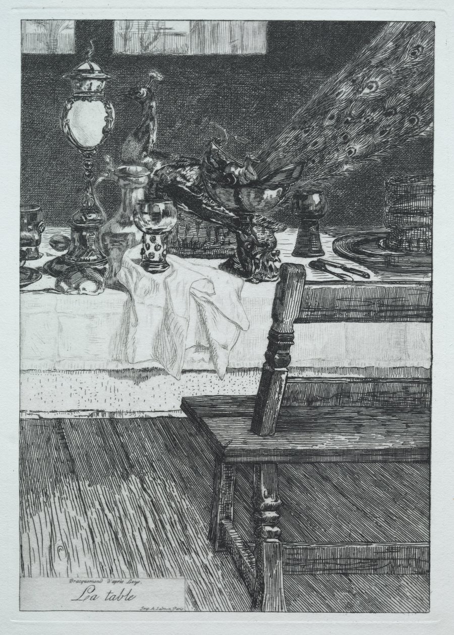 Der Tisch, nach H. Leys von Felix Bracquemond