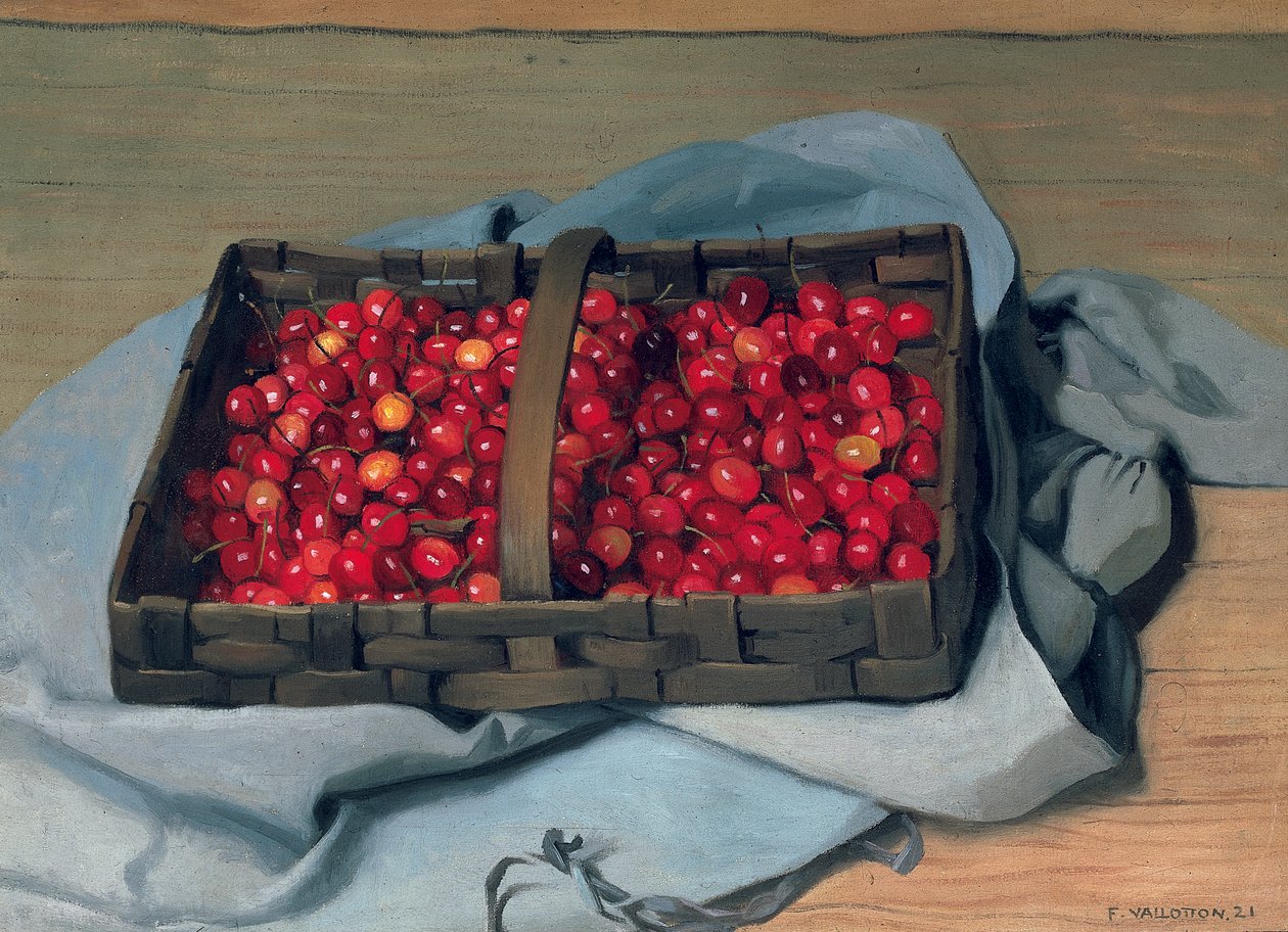 Korb mit Kirschen, 1921 von Felix Edouard Vallotton