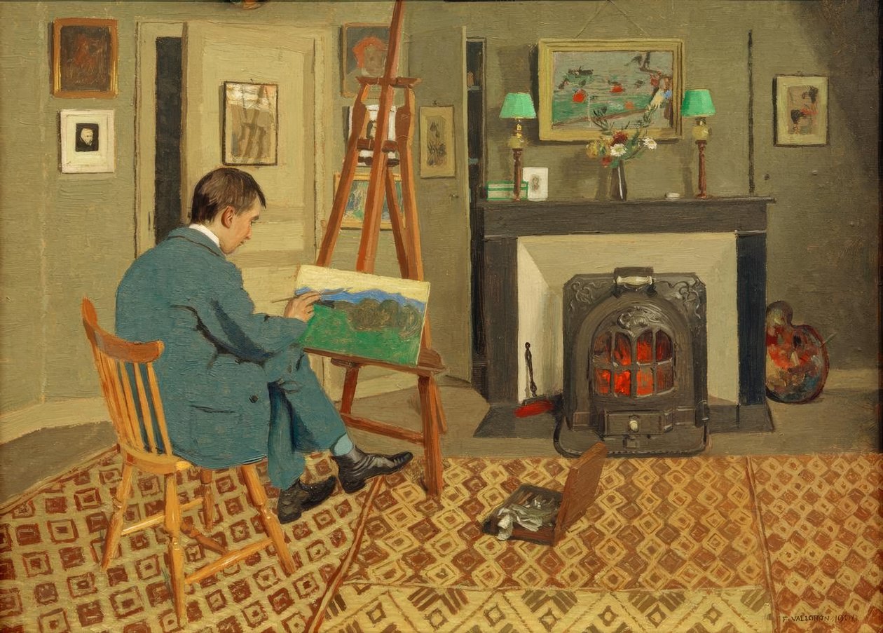 Max Rodrigues-Henriques im Atelier seines Schwiegervaters von Felix Edouard Vallotton