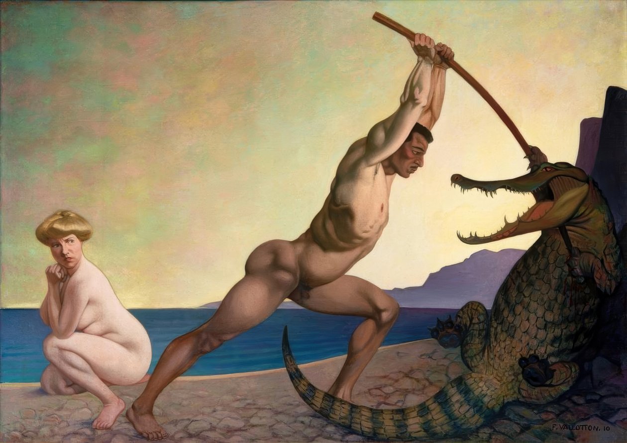 Perseus tötet den Drachen von Felix Edouard Vallotton