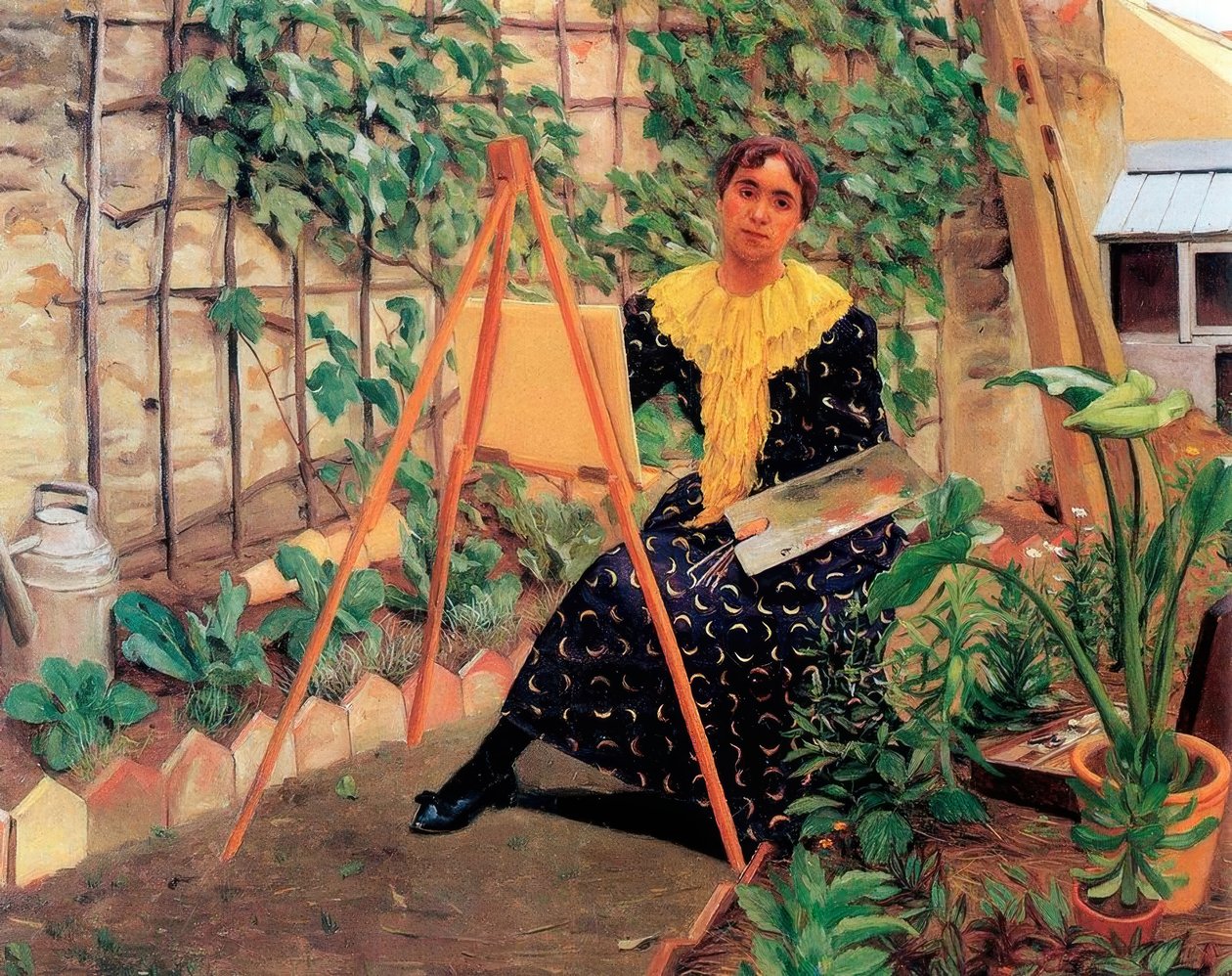 Junge Frau beim Malen von Felix Edouard Vallotton
