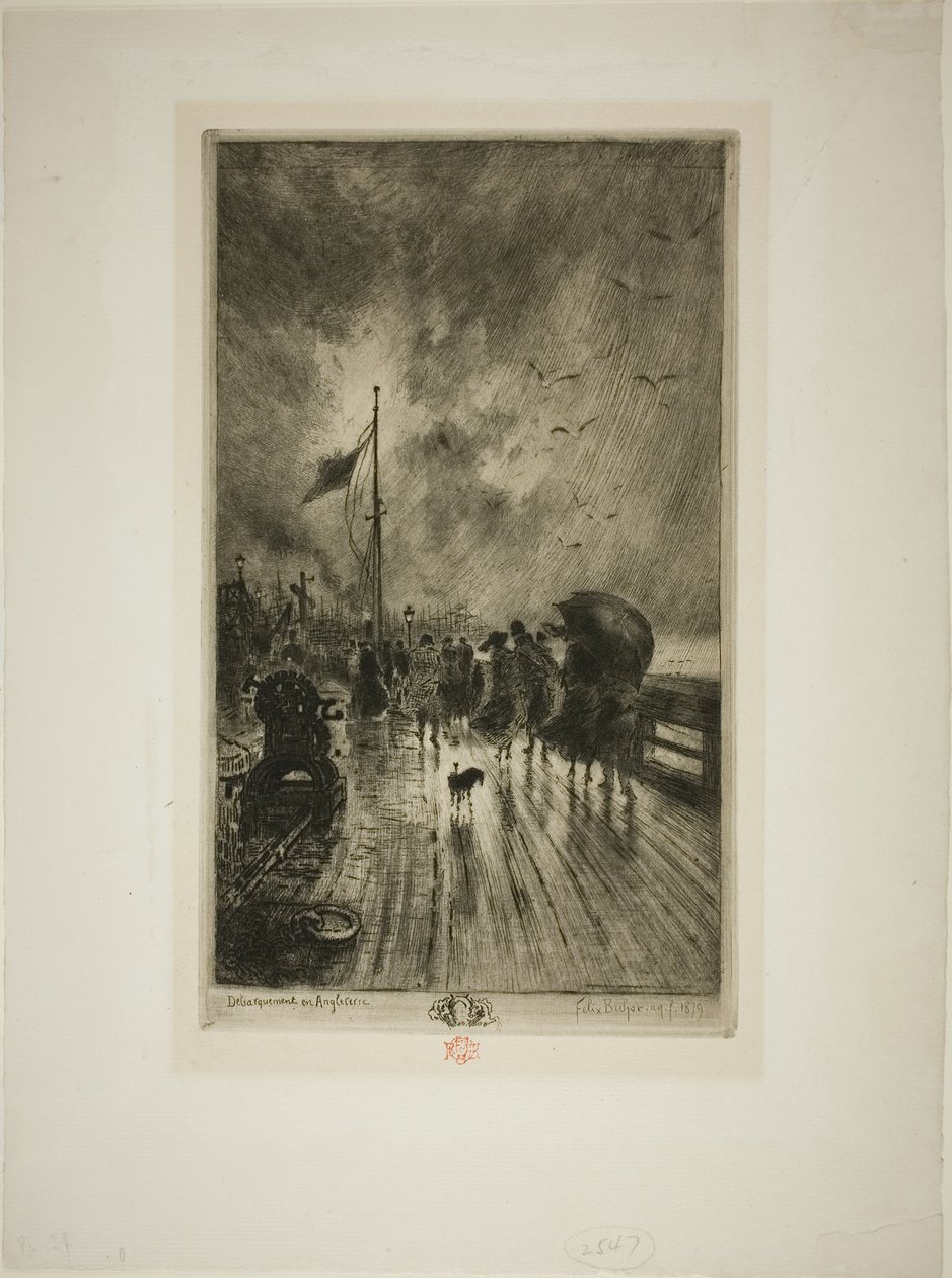 Landung in England von Felix Hilaire Buhot