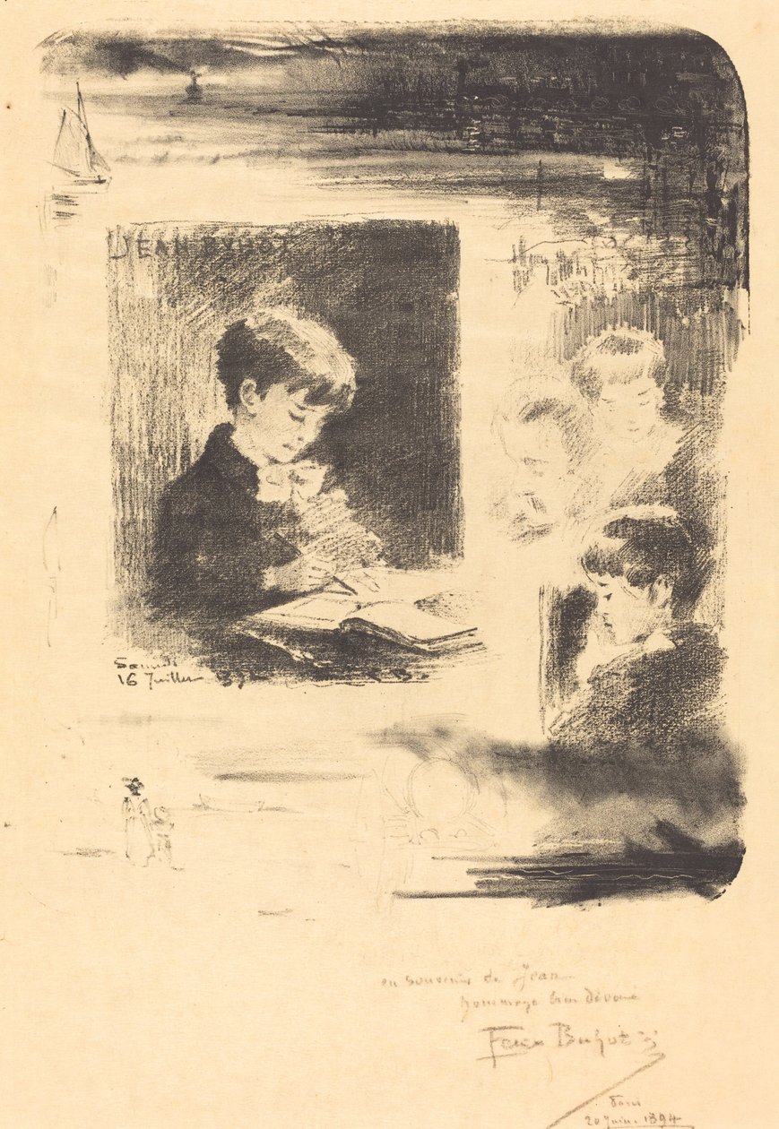 Kind zeichnet (Enfant Dessinant) von Felix Hilaire Buhot