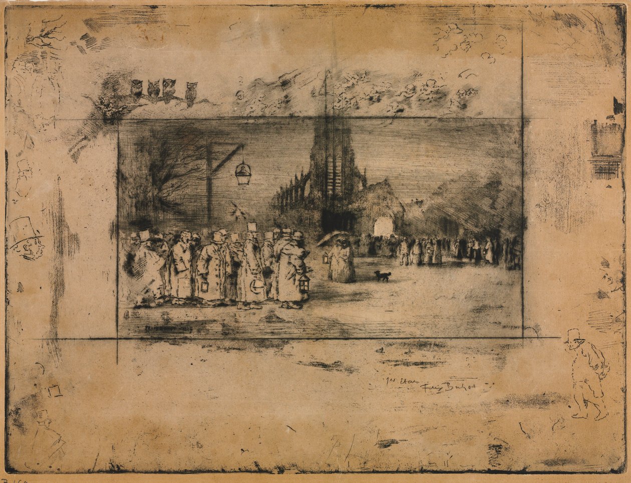 Die Mitternachtsmesse, 1887 von Felix Hilaire Buhot