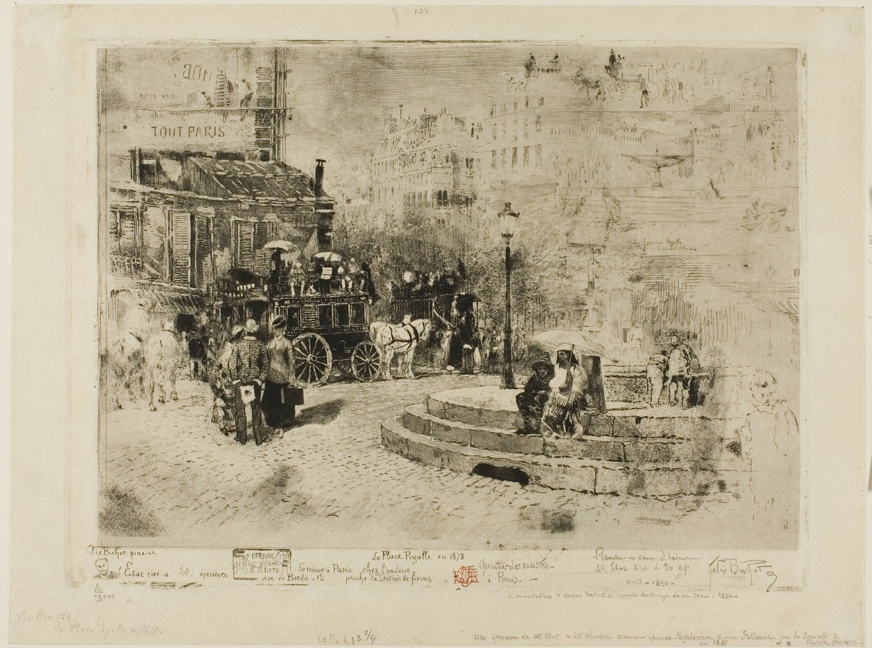 Der Place Pigalle im Jahr 1878 von Felix Hilaire Buhot