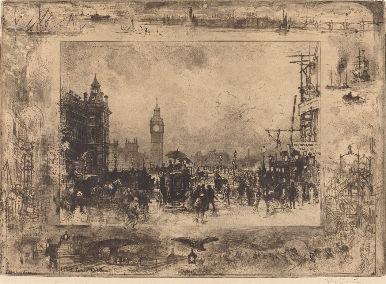 Westminster Bridge von Felix Hilaire Buhot