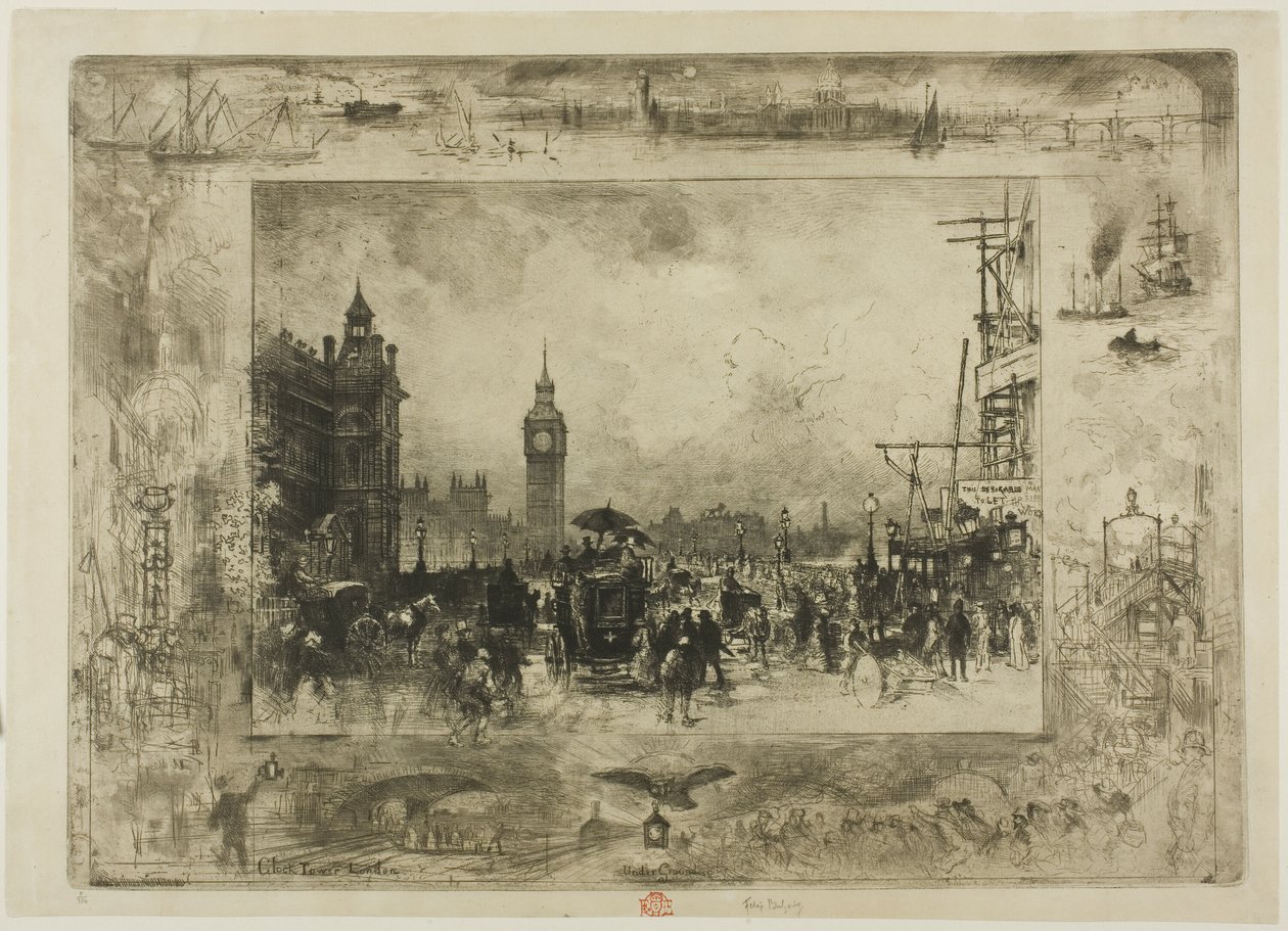 Westminster-Uhrturm von Felix Hilaire Buhot