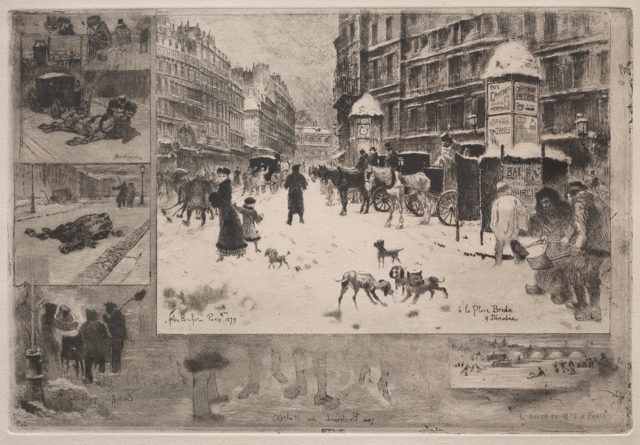 Winter in Paris von Felix Hilaire Buhot