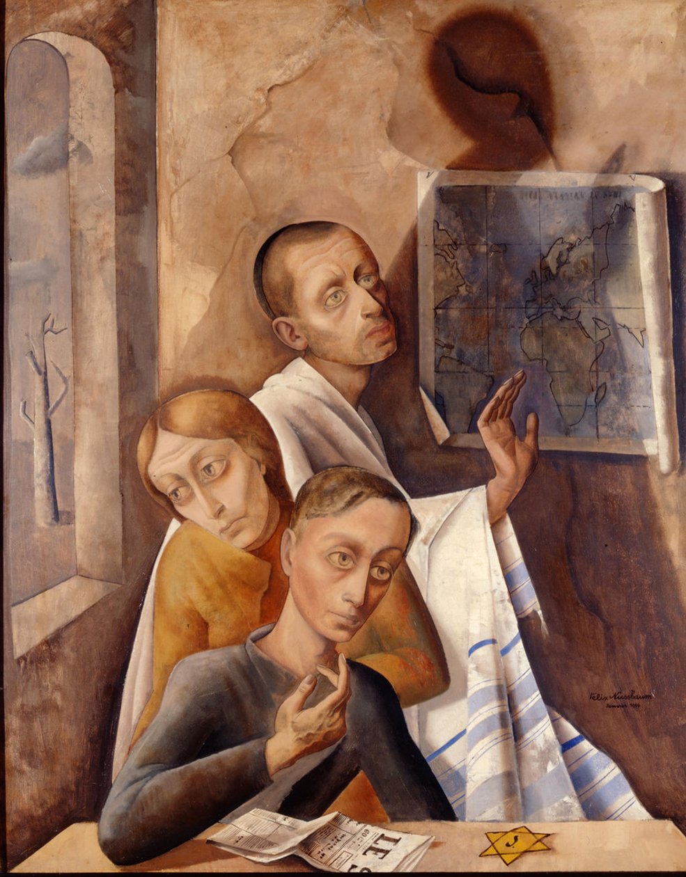 Selbstporträt im Versteck, 1944 von Felix Nussbaum