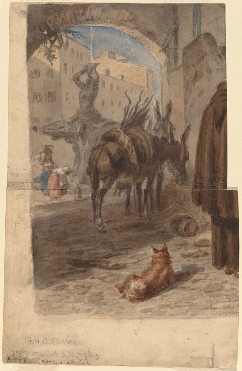 Bernini-Brunnen, Rom [recto] von Felix Octavius Carr Darley