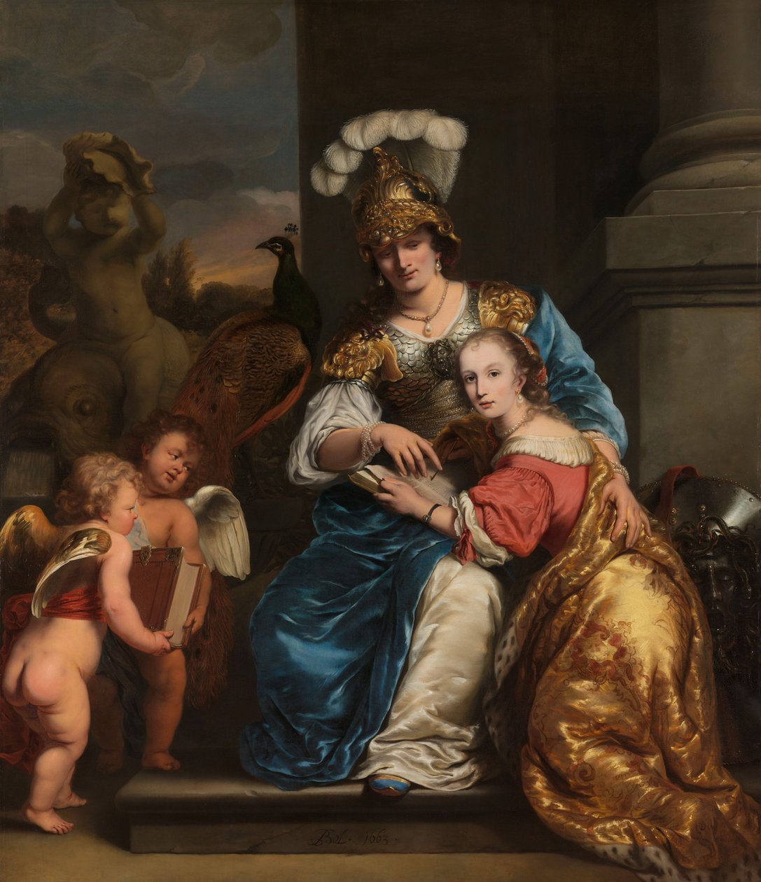 Margarita Trip als Minerva, die ihre Schwester Anna Maria Trip unterrichtet von Ferdinand Bol