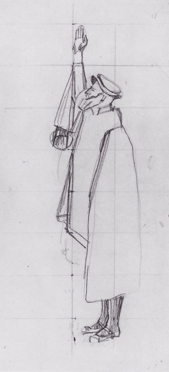 Schwörender nach links von Ferdinand Hodler