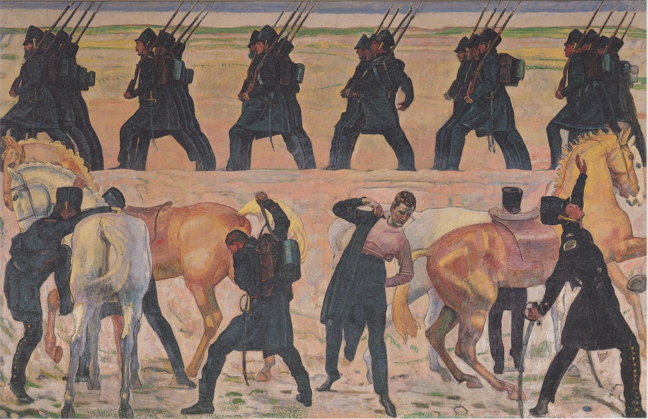 Der Auszug deutscher Studenten in den Freiheitskrieg von 1813 von Ferdinand Hodler