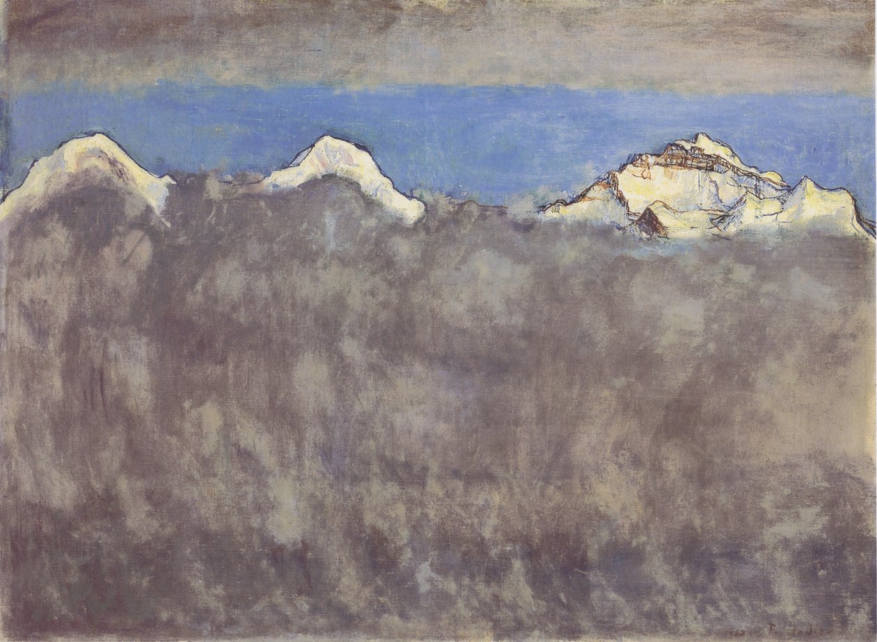 Eiger, Mönch und Jungfrau über dem Nebelmeer von Ferdinand Hodler