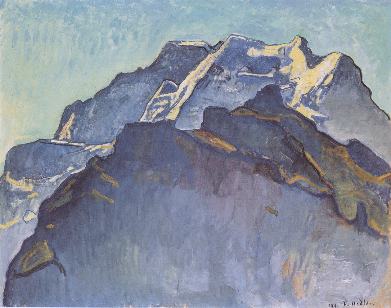 Jungfrauenmassiv und Schwarzmönch von Ferdinand Hodler