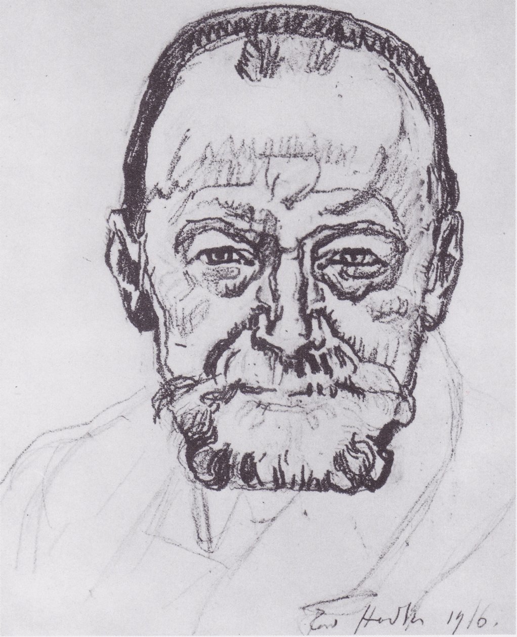Selbstbildnis-Studie von Ferdinand Hodler