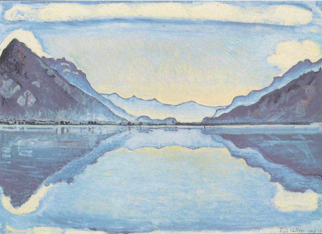 Thunersee mit symmetrischer Spiegelung von Ferdinand Hodler