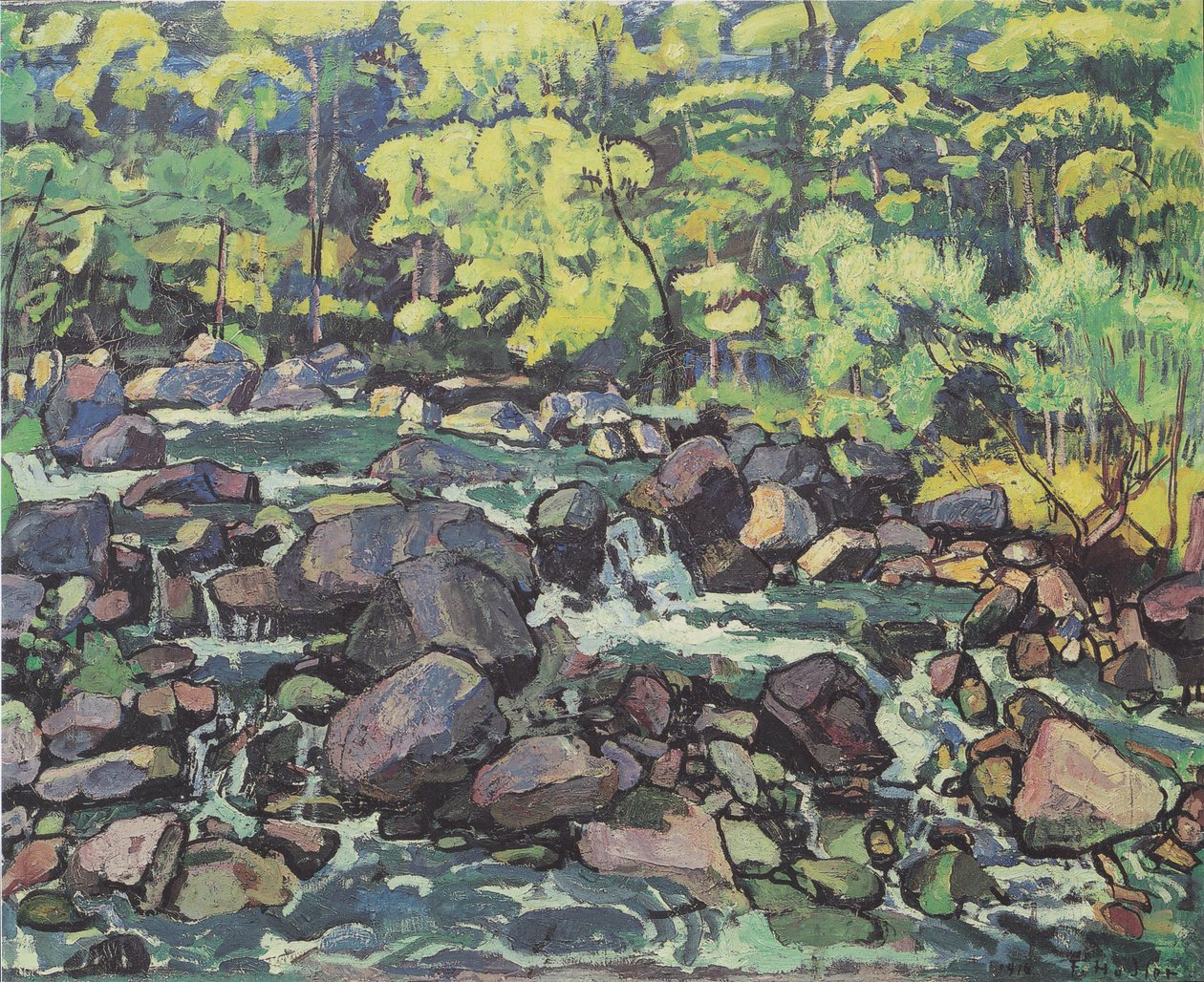 Waldbach bei Champéry von Ferdinand Hodler
