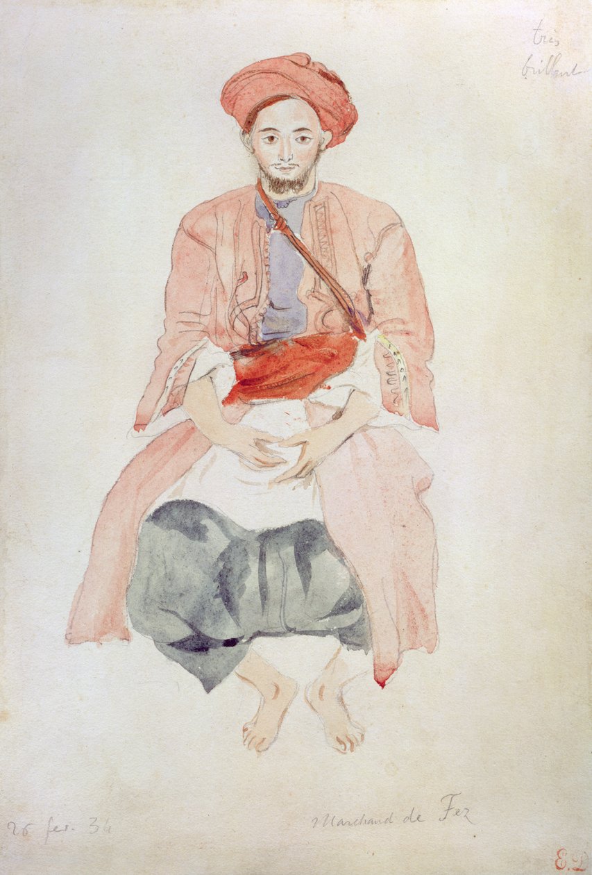 Fez-Verkäufer, 1834 von Ferdinand Victor Eugene Delacroix