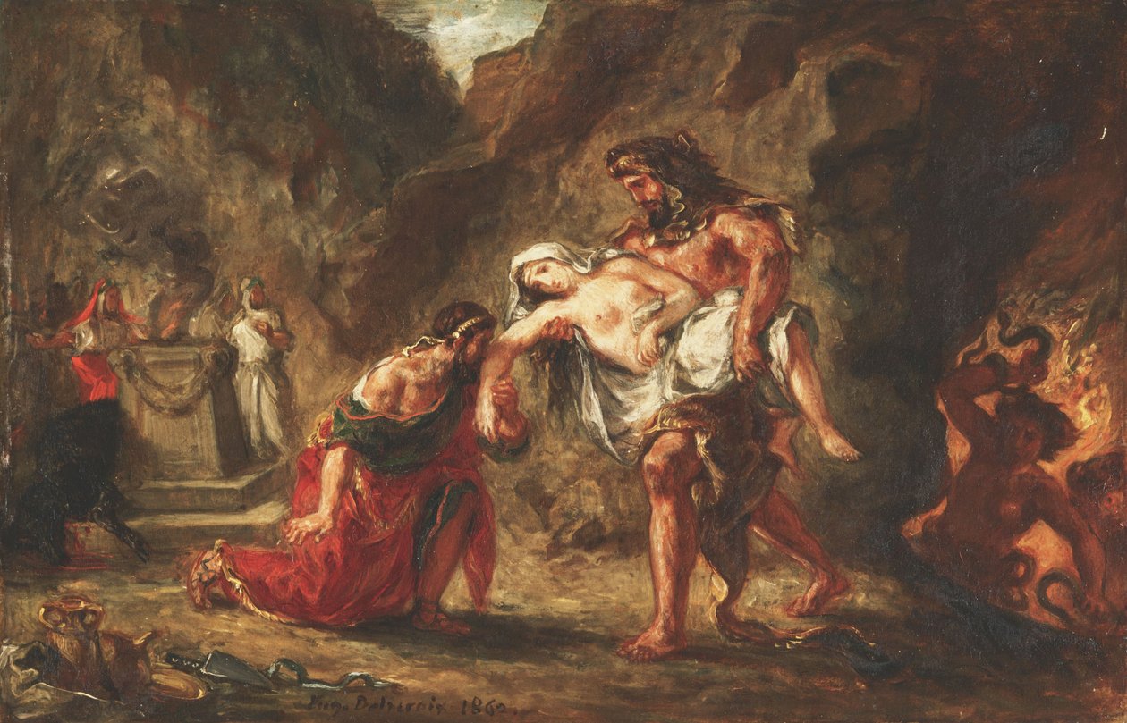 Herkules und Alkestis von Ferdinand Victor Eugene Delacroix