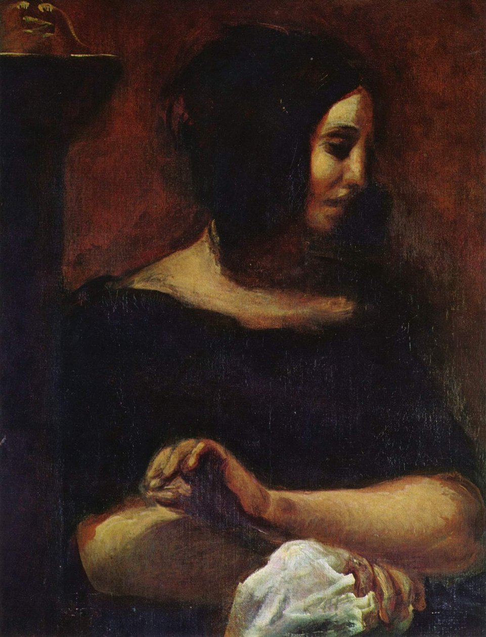 Porträt von George Sand von Ferdinand Victor Eugene Delacroix