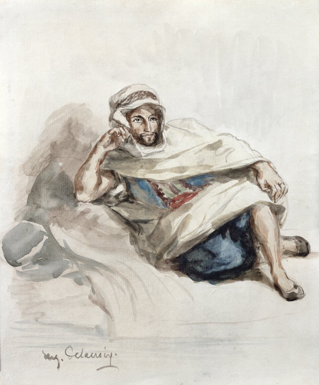 Sitzender Araber von Ferdinand Victor Eugene Delacroix