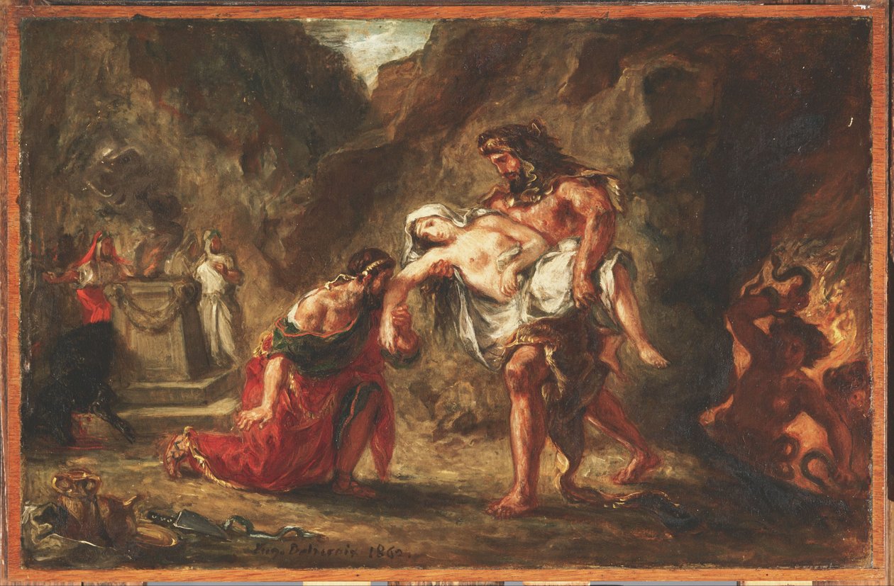 Herkules und Alkestis von Ferdinand Victor Eugene Delacroix