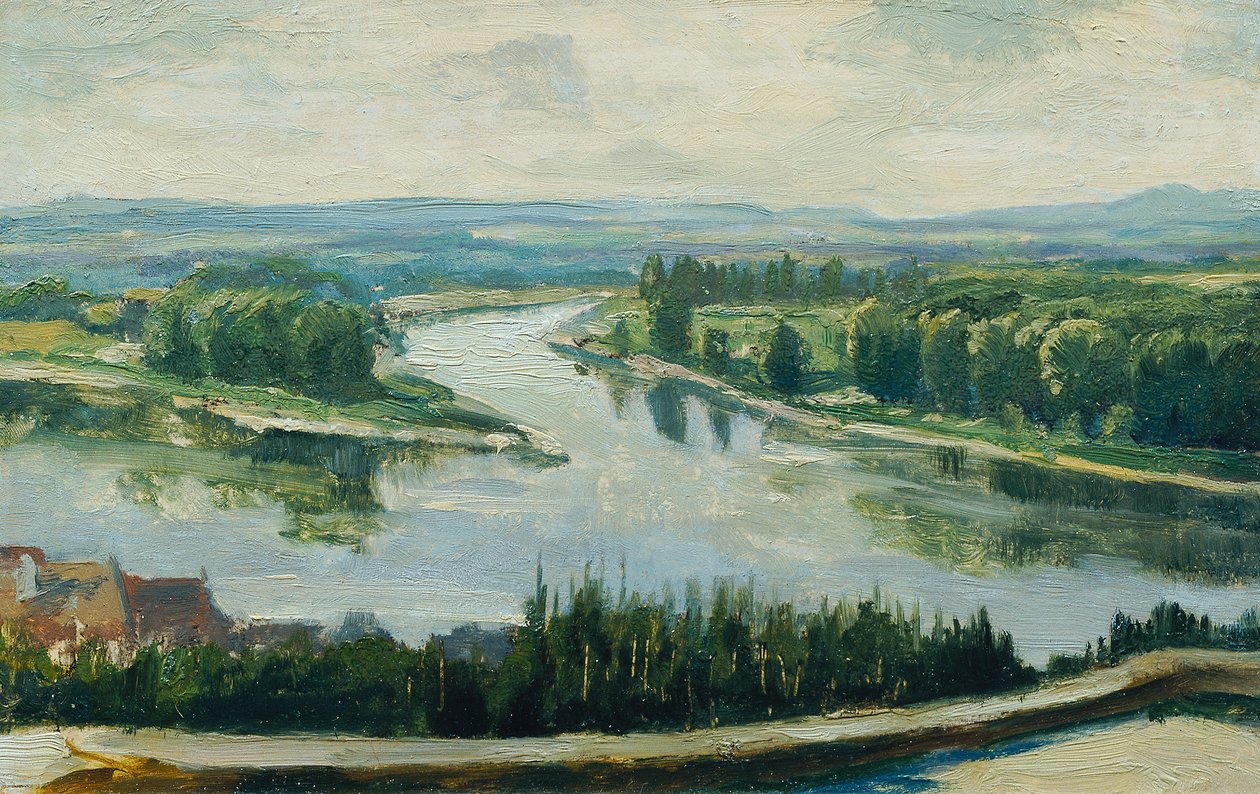 Zusammenfluss von Moldau und Elbe von Ferdinand Engelmuller