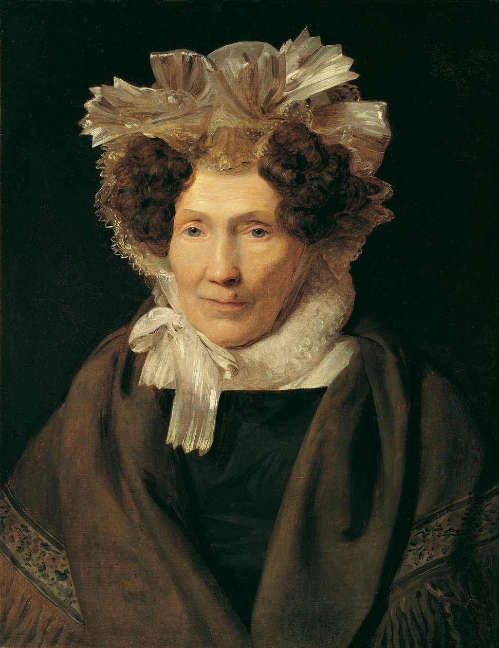 Alte Frau mit weißer Bänderhaube von Ferdinand Georg Waldmuller