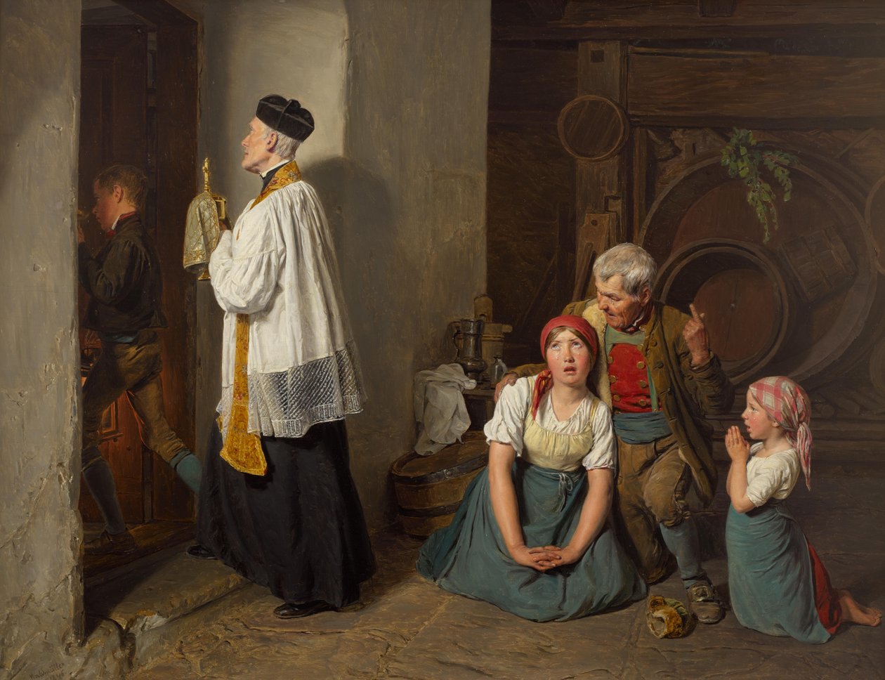 Die letzte Ölung von Ferdinand Georg Waldmuller