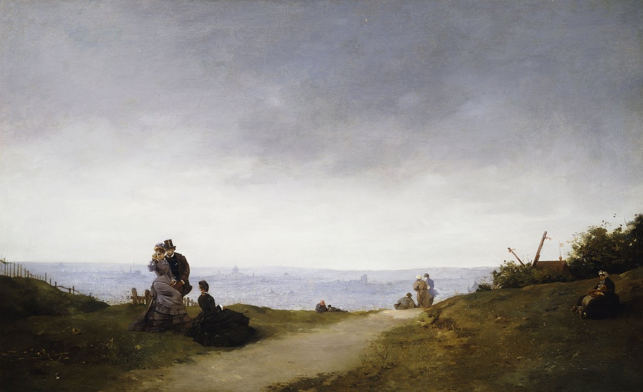 Ein Blick auf Paris von Montmartre von Ferdinand Heilbuth