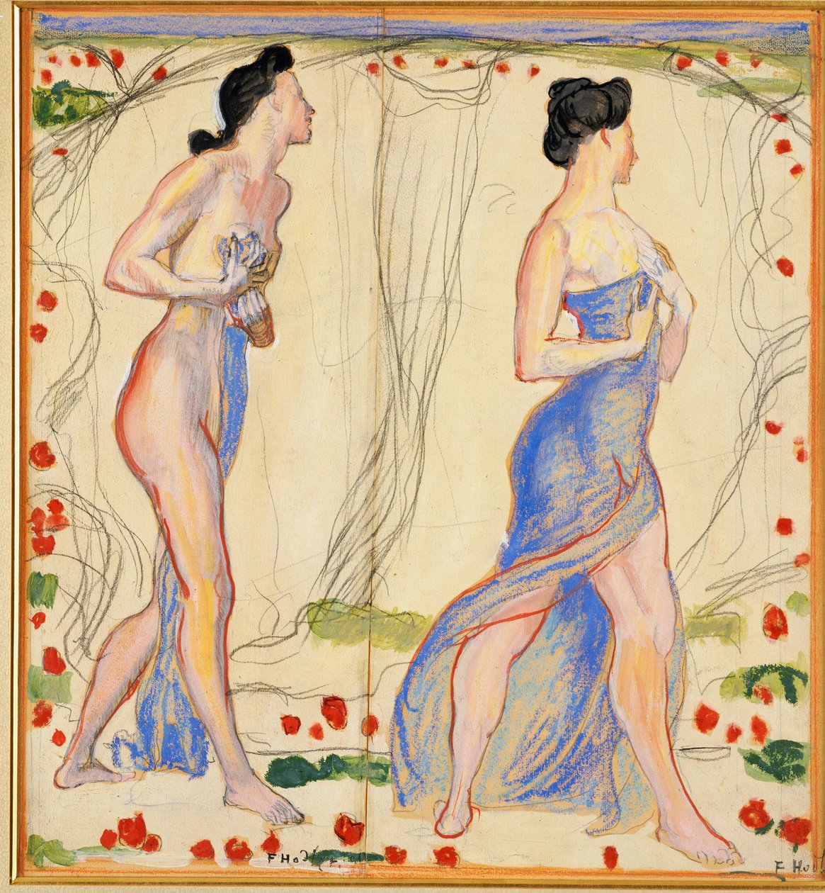 Studie für "Die Empfindung I", ca. 1901-02 von Ferdinand Hodler