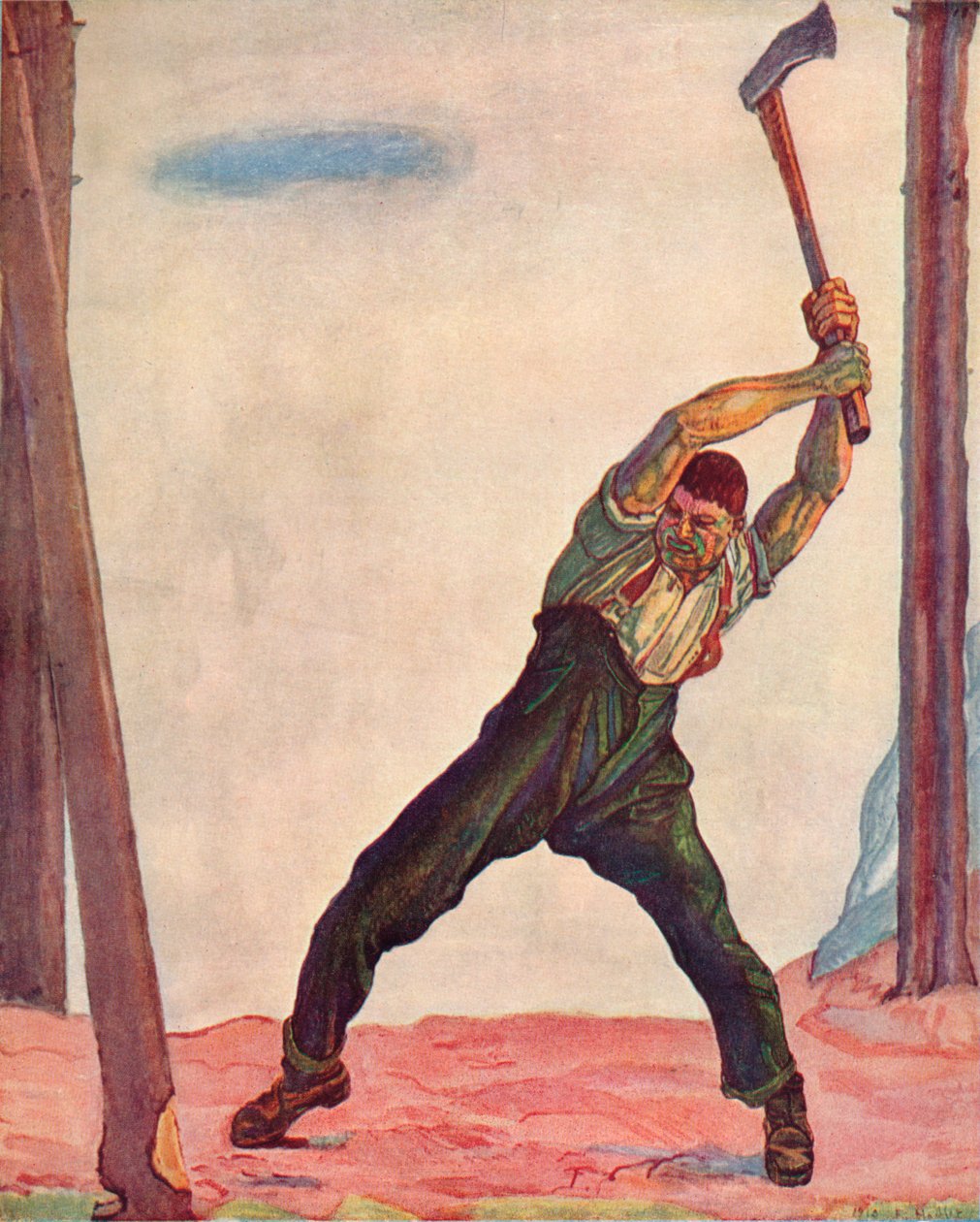 Der Holzfäller, 1910 von Ferdinand Hodler
