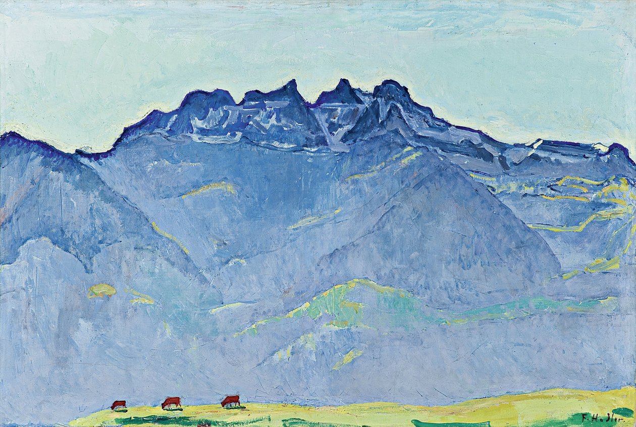 Blick auf die Dents-du-Midi von Champéry von Ferdinand Hodler