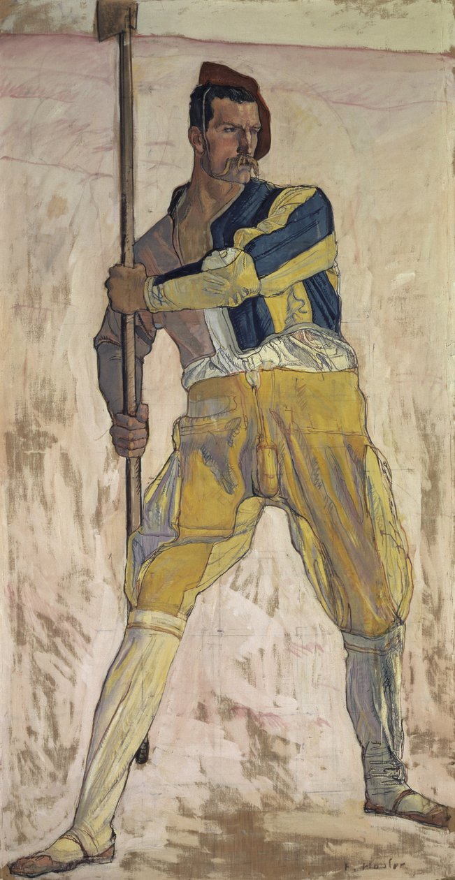 Krieger mit Hellebarde, ca. 1898 von Ferdinand Hodler