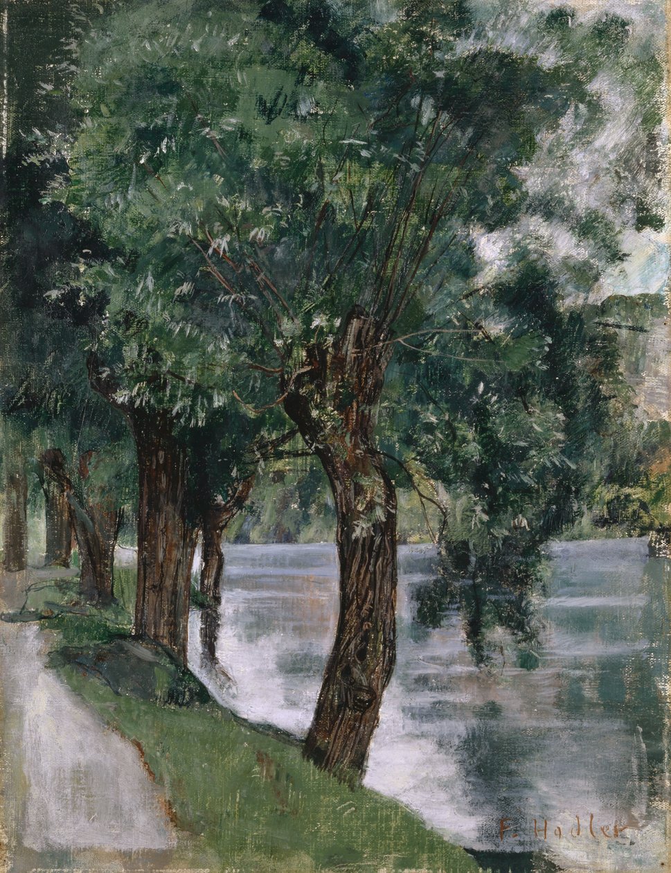 Weidenbäume an der Rhone, ca. 1885 von Ferdinand Hodler