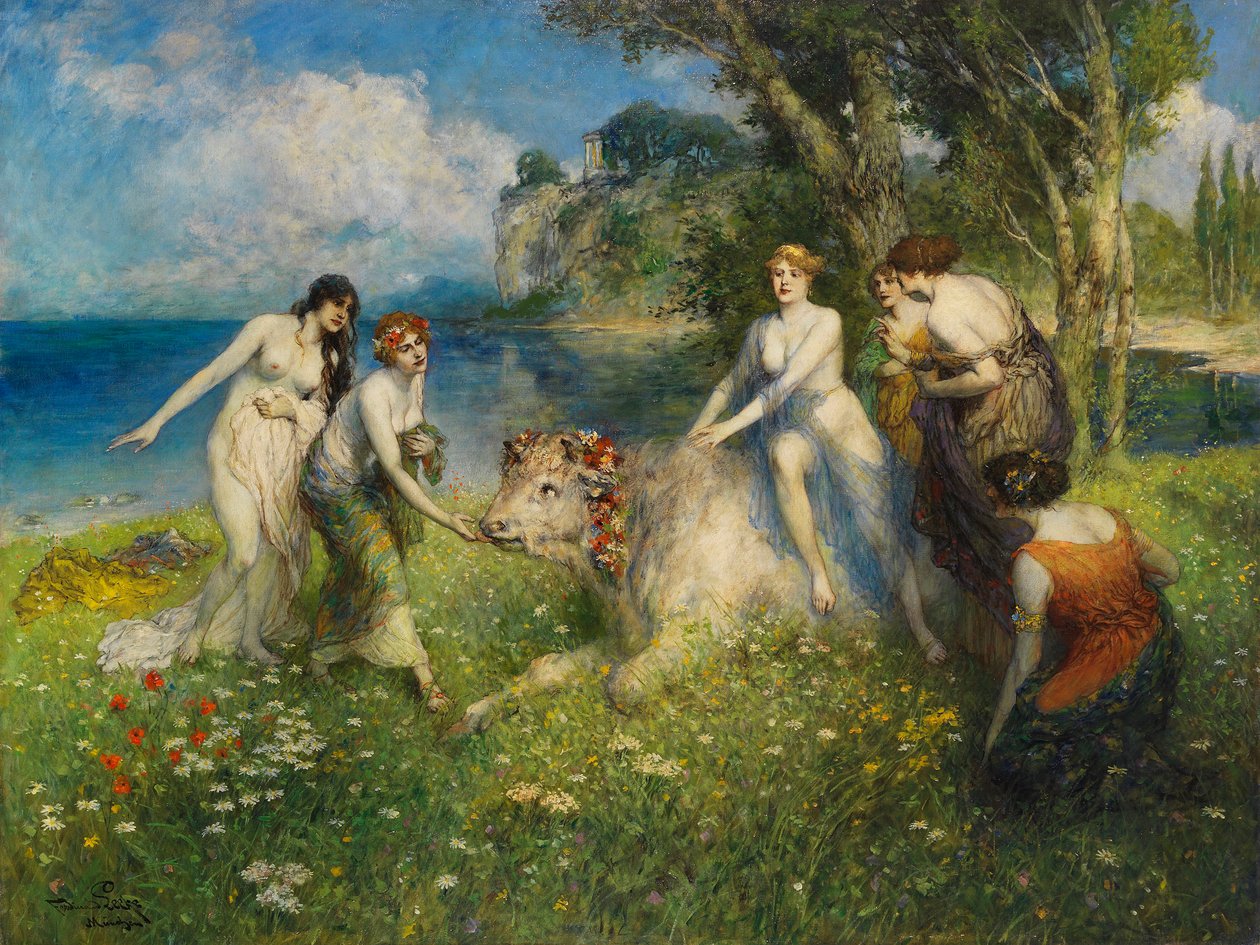 Europa und der Stier, 1910er von Ferdinand Leeke
