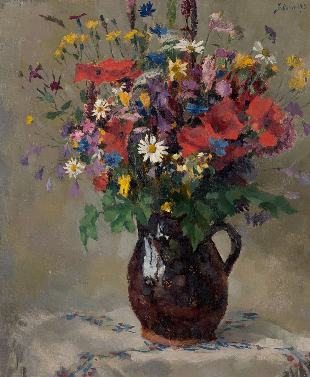 Wiesenblumen in Krug von Ferdinand Matthias Zerlacher