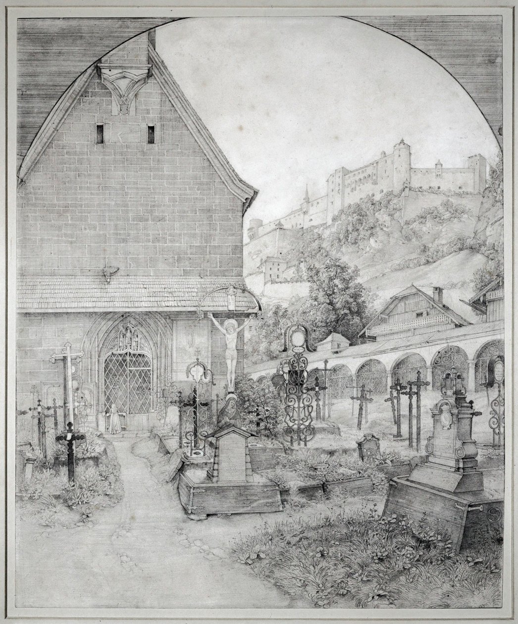 Petersfriedhof in Salzburg, Österreich von Ferdinand Olivier