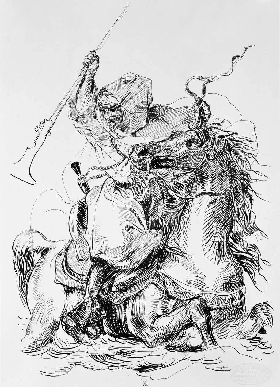 Arabischer Reiter von Ferdinand Victor Eugene Delacroix