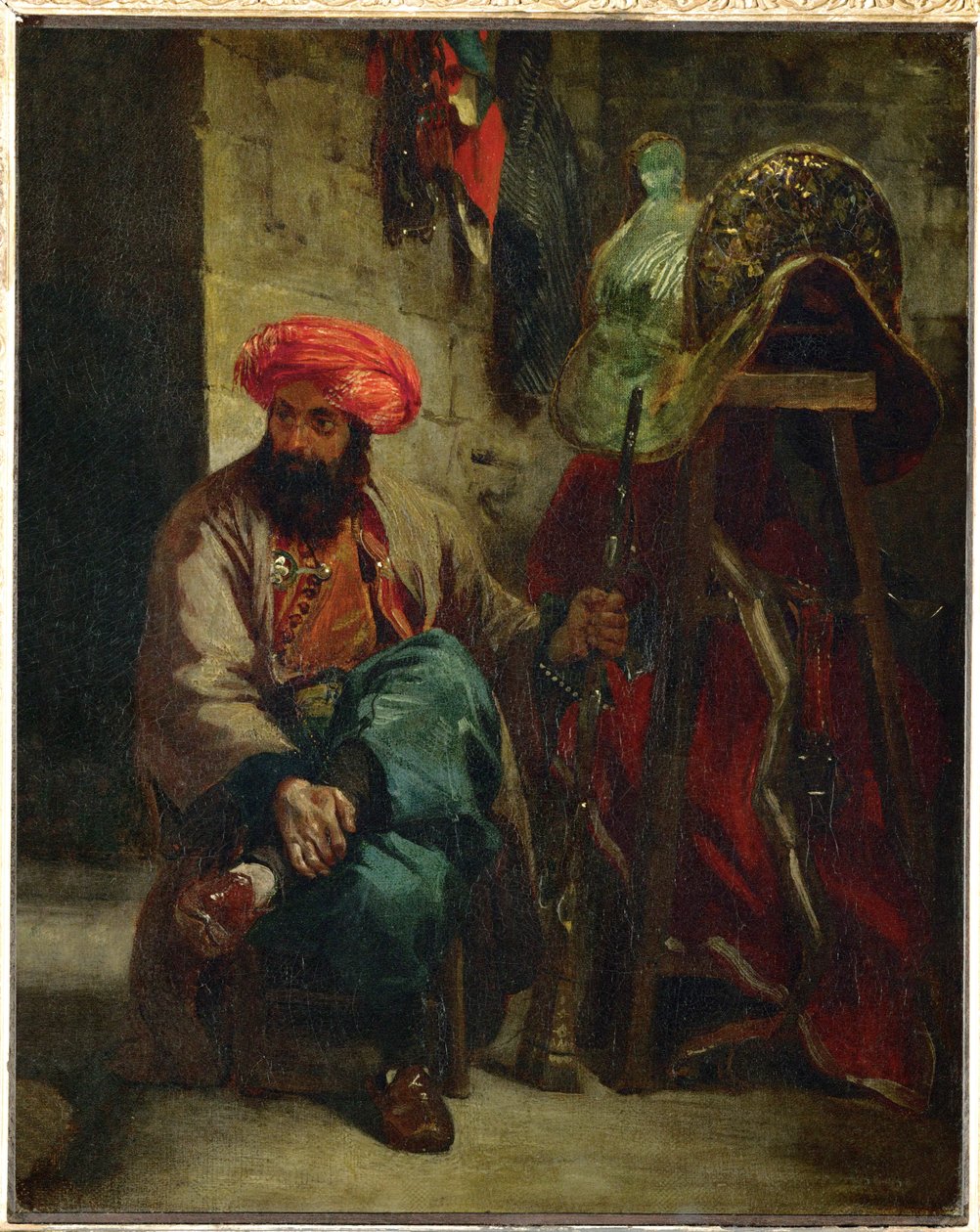 Türke mit Sattel von Ferdinand Victor Eugene Delacroix