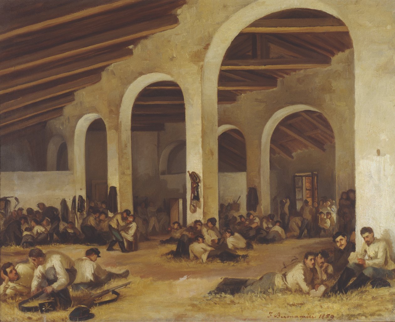 Eine Kaserne in Modena, 1859 von Ferdinando Buonamici