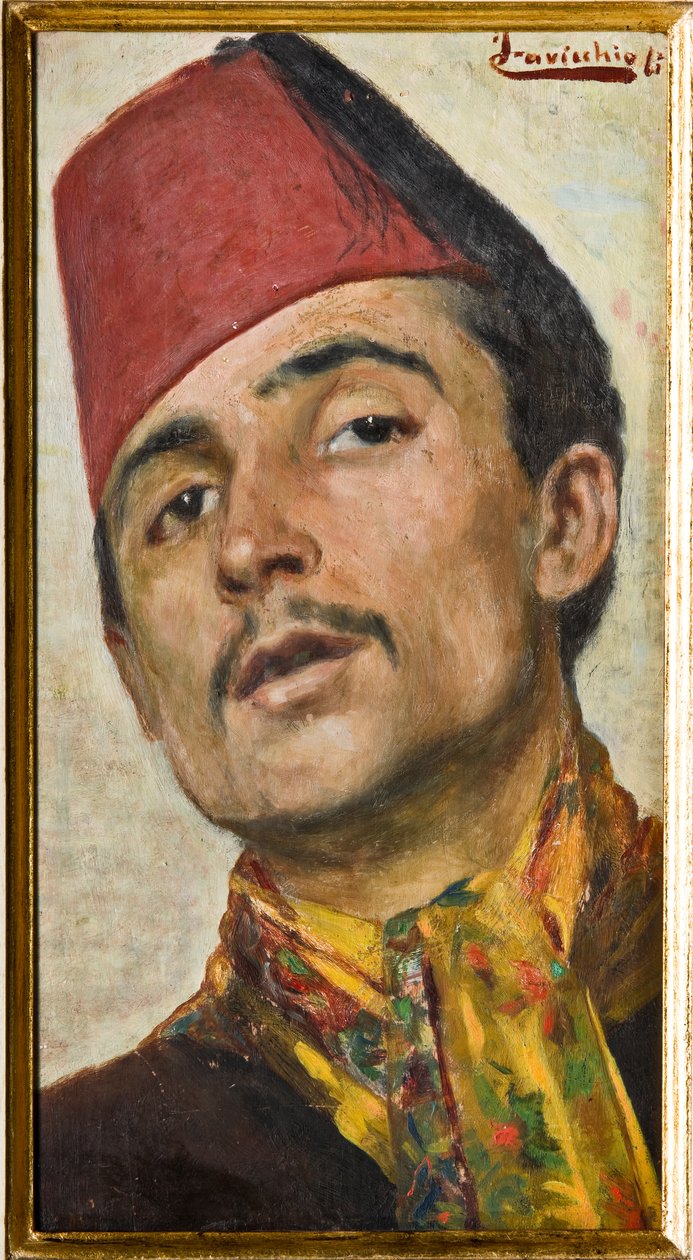 Mann mit Fes von Ferdinando Cavicchioli