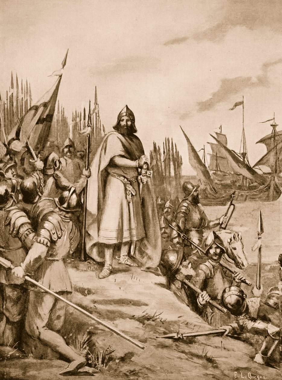 Erik der Heilige landet an der Küste Finnlands, 1157 von Fernand Le Quesne