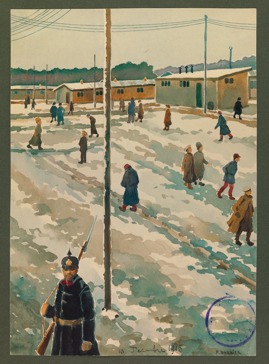 Ansicht des Gefangenenlagers in Gustrow von Fernand Barbier