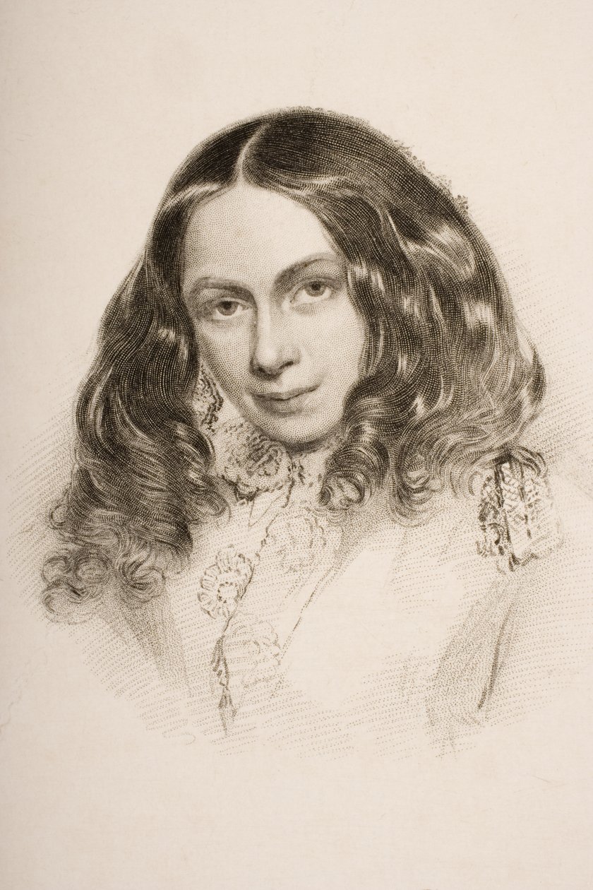Elizabeth Barrett Browning im März 1859, graviert von G. Cook von Field Talfourd