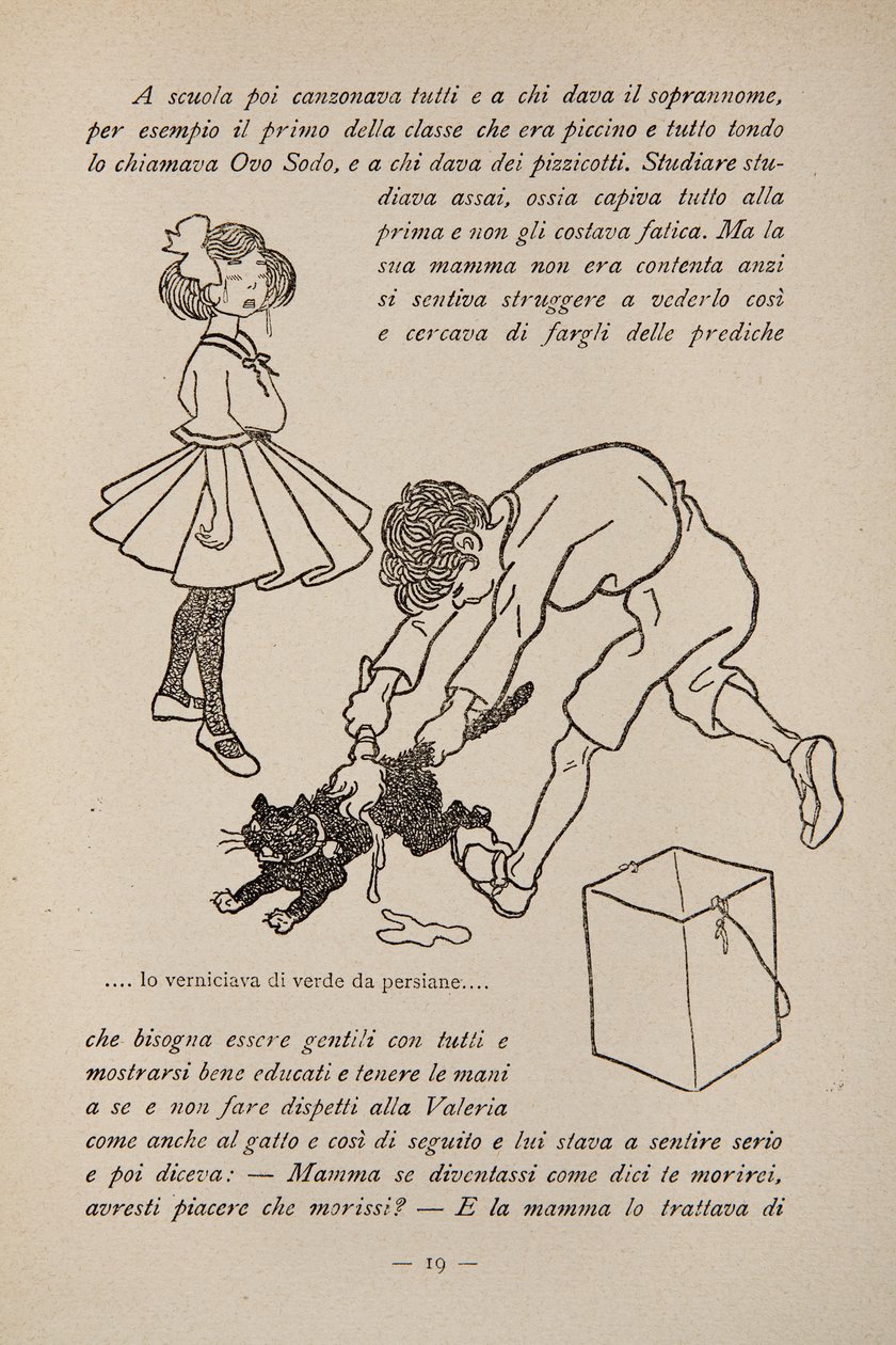 Illustration aus einem Kinderbuch, ca. 1920-30 von Filiberto Scarpelli